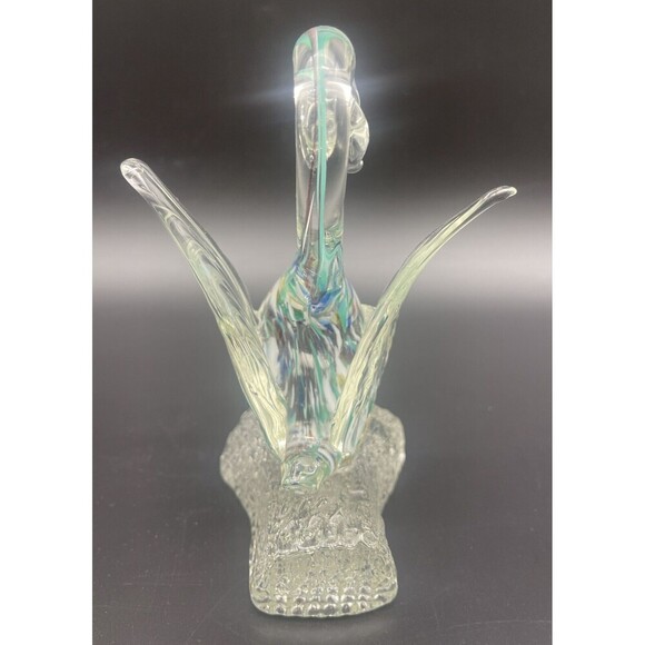 VTG Art Glass Swan Figurine Paperweight 6.5” - Picture 3 of 5